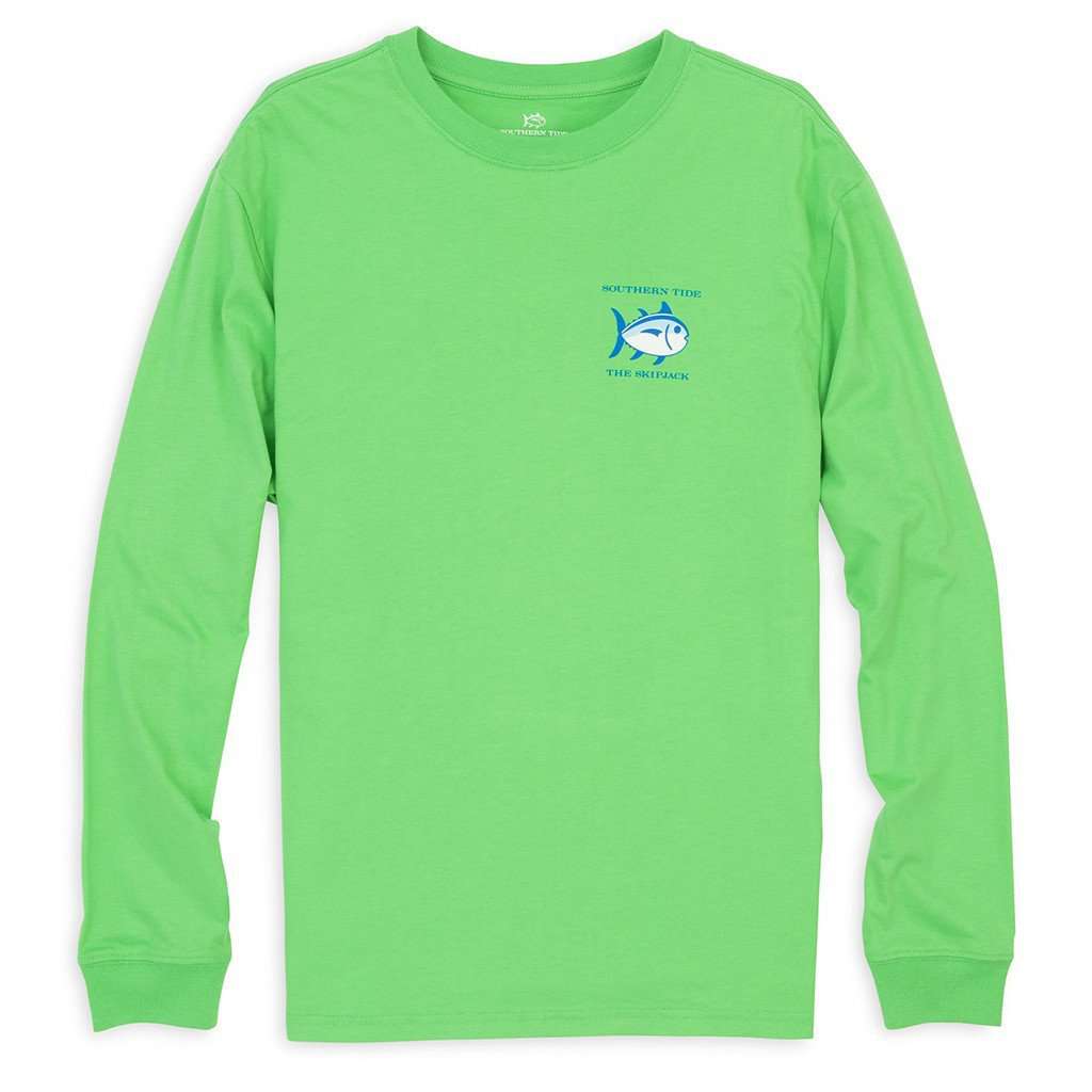 Long Sleeve Original Skipjack Tee in Jasmine Green by Southern Tide - Country Club Prep