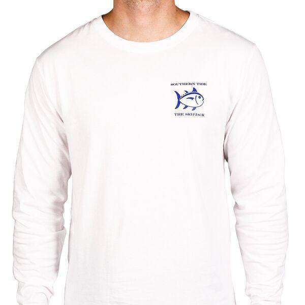 Long Sleeve Original Skipjack Tee in White by Southern Tide - Country Club Prep