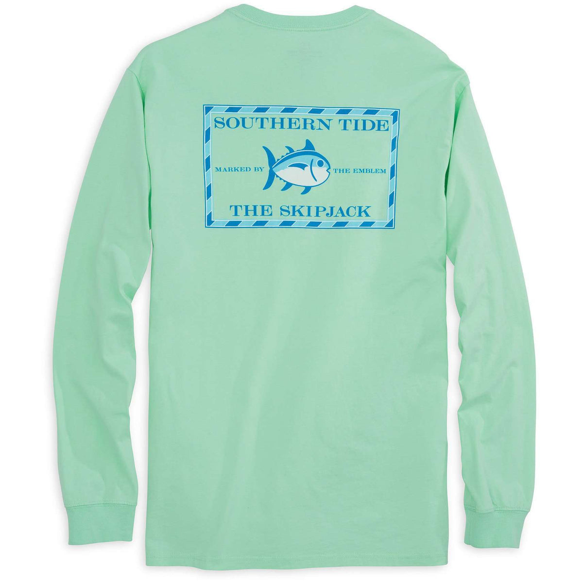 Long Sleeve Original Skipjack Tee Shirt in Offshore Green by Southern Tide - Country Club Prep