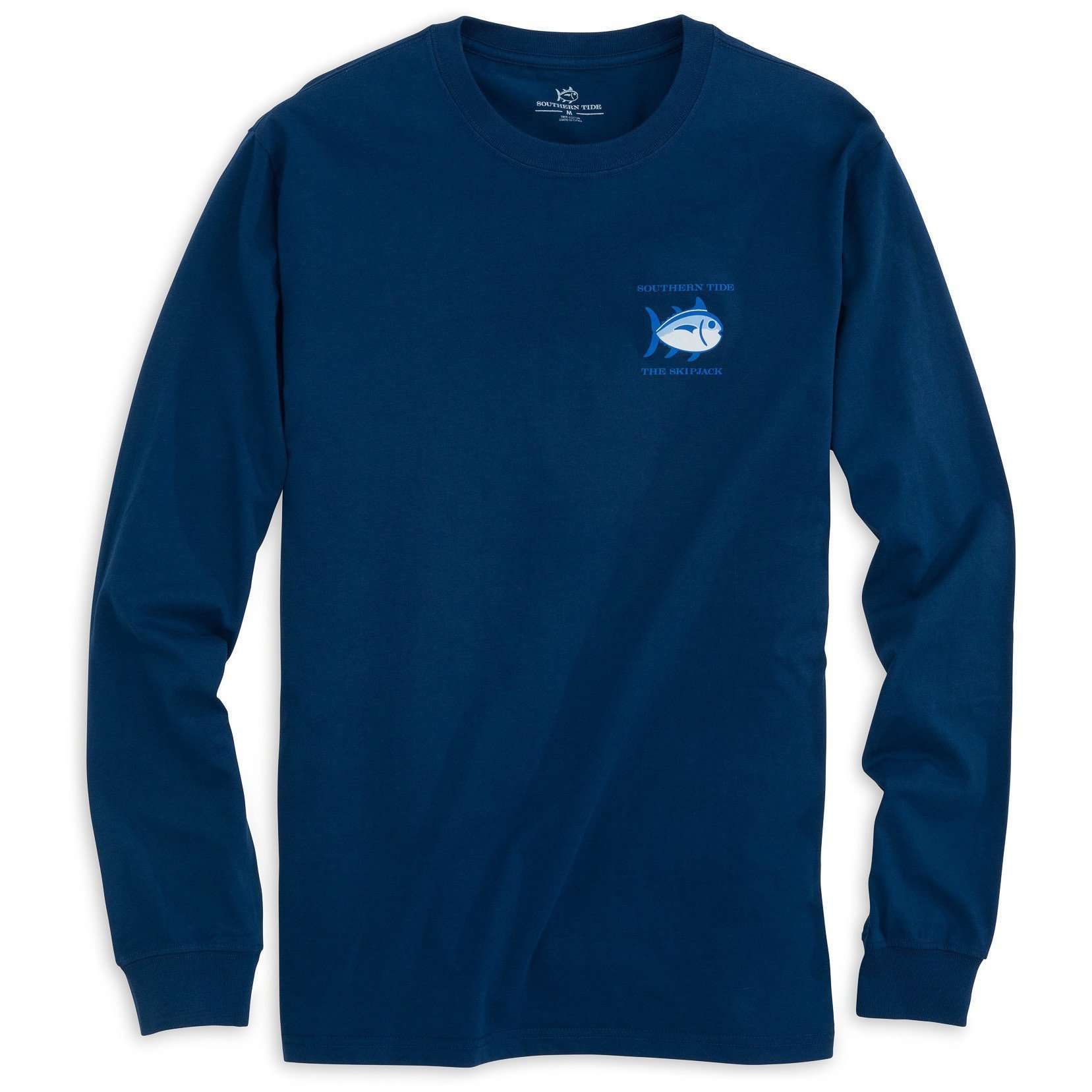 Long Sleeve Original Skipjack Tee Shirt in Yacht Blue by Southern Tide - Country Club Prep