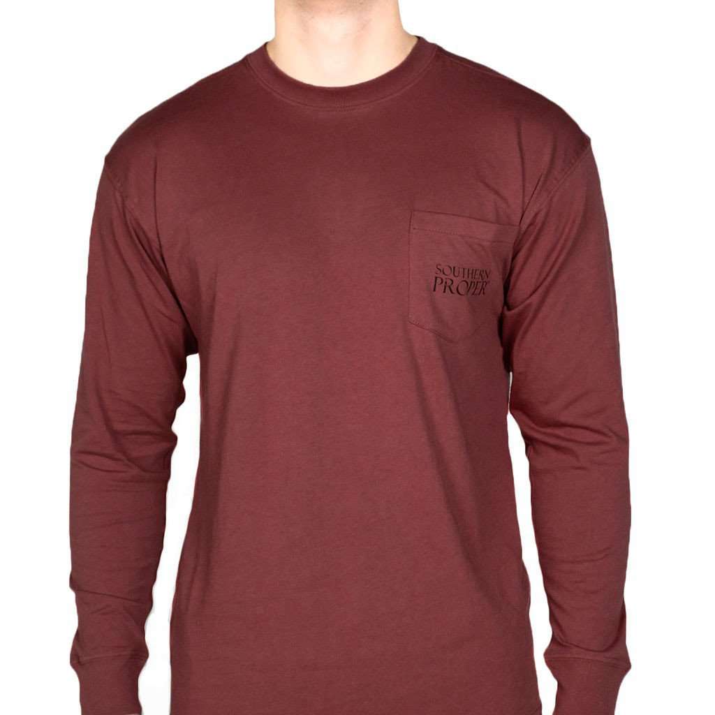 Long Sleeve Original Tee in Rust Red by Southern Proper - Country Club Prep