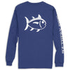 Long Sleeve Outlined Skipjack Tee in Blue Night by Southern Tide - Country Club Prep