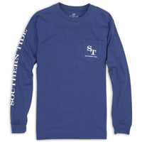 Long Sleeve Outlined Skipjack Tee in Blue Night by Southern Tide - Country Club Prep