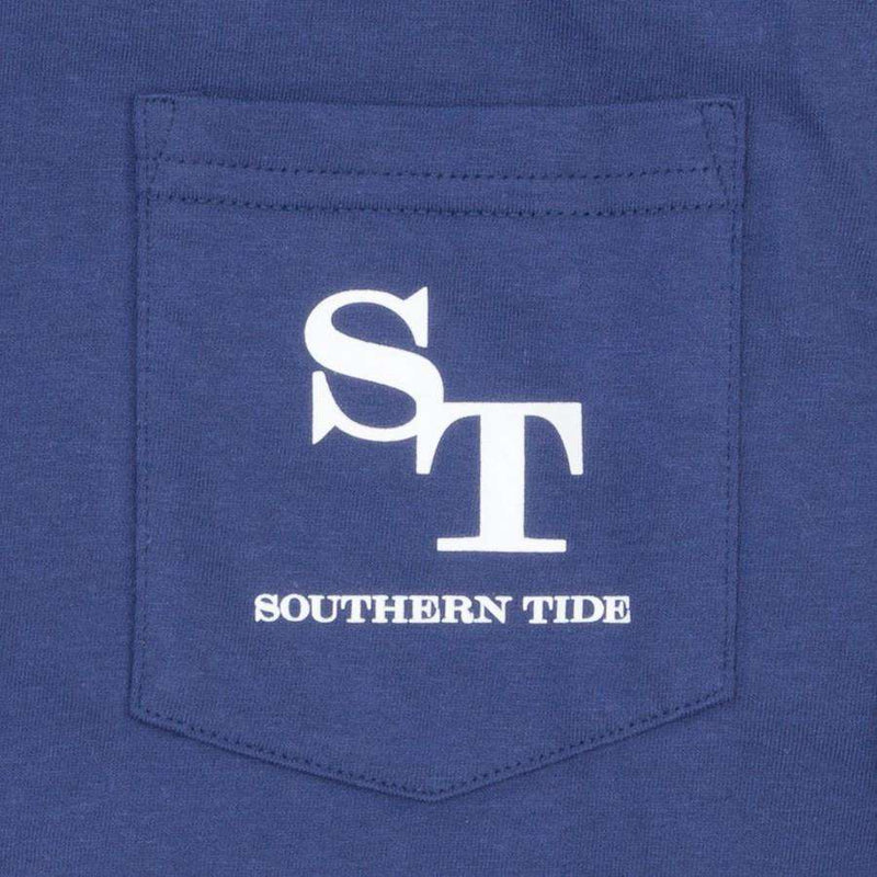 Long Sleeve Outlined Skipjack Tee in Blue Night by Southern Tide - Country Club Prep