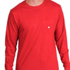 Long Sleeve Pocket Tee in Crimson by Cotton Brothers - Country Club Prep