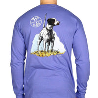 Long Sleeve Pointer Pocket Tee in Mystic Blue by WM Lamb & Son - Country Club Prep