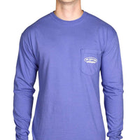 Long Sleeve Pointer Pocket Tee in Mystic Blue by WM Lamb & Son - Country Club Prep