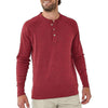 Long Sleeve Puremeso Henley Tee in Tibetan Red by The Normal Brand - Country Club Prep