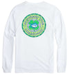 Long Sleeve Skipjack Shamrock Tee Shirt in Classic White by Southern Tide - Country Club Prep