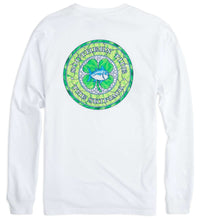 Long Sleeve Skipjack Shamrock Tee Shirt in Classic White by Southern Tide - Country Club Prep