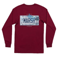 Long Sleeve South Carolina Backroads Collection Tee in Maroon by Southern Marsh - Country Club Prep