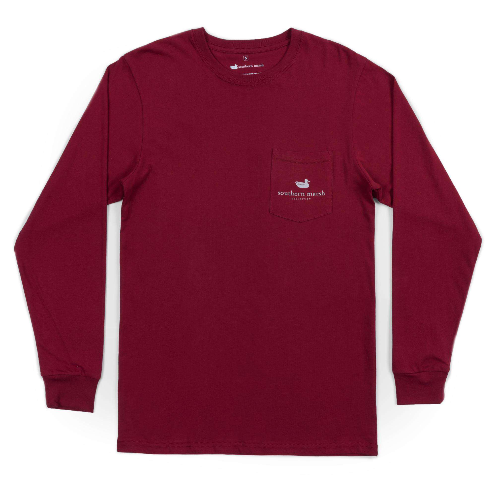 Long Sleeve South Carolina Backroads Collection Tee in Maroon by Southern Marsh - Country Club Prep