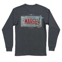Long Sleeve Tennessee Backroads Collection Tee in MIdnight Gray by Southern Marsh - Country Club Prep