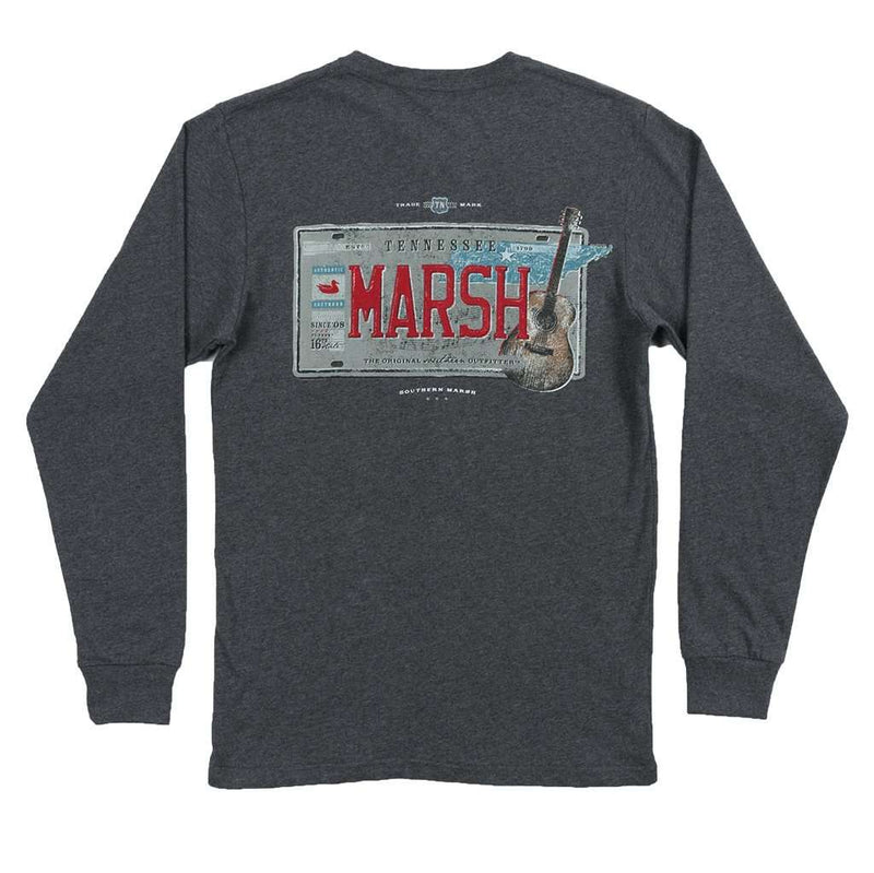 Long Sleeve Tennessee Backroads Collection Tee in MIdnight Gray by Southern Marsh - Country Club Prep