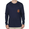 Long Sleeve Tradition Tee Shirt in Navy and Orange by Southern Point Co. - Country Club Prep