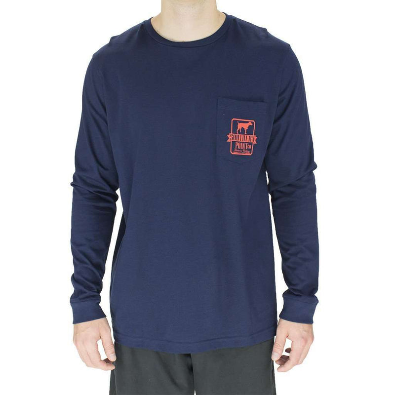 Long Sleeve Tradition Tee Shirt in Navy and Red by Southern Point Co. - Country Club Prep