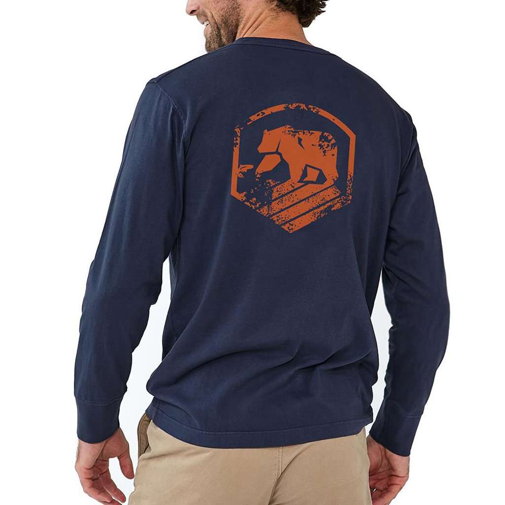 Long Sleeve Vintage Active Wear T in Navy by The Normal Brand - Country Club Prep