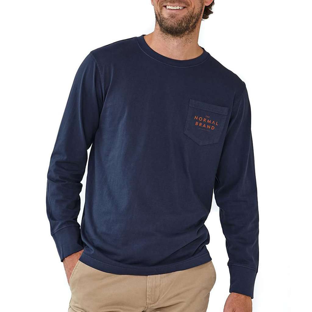 Long Sleeve Vintage Active Wear T in Navy by The Normal Brand - Country Club Prep