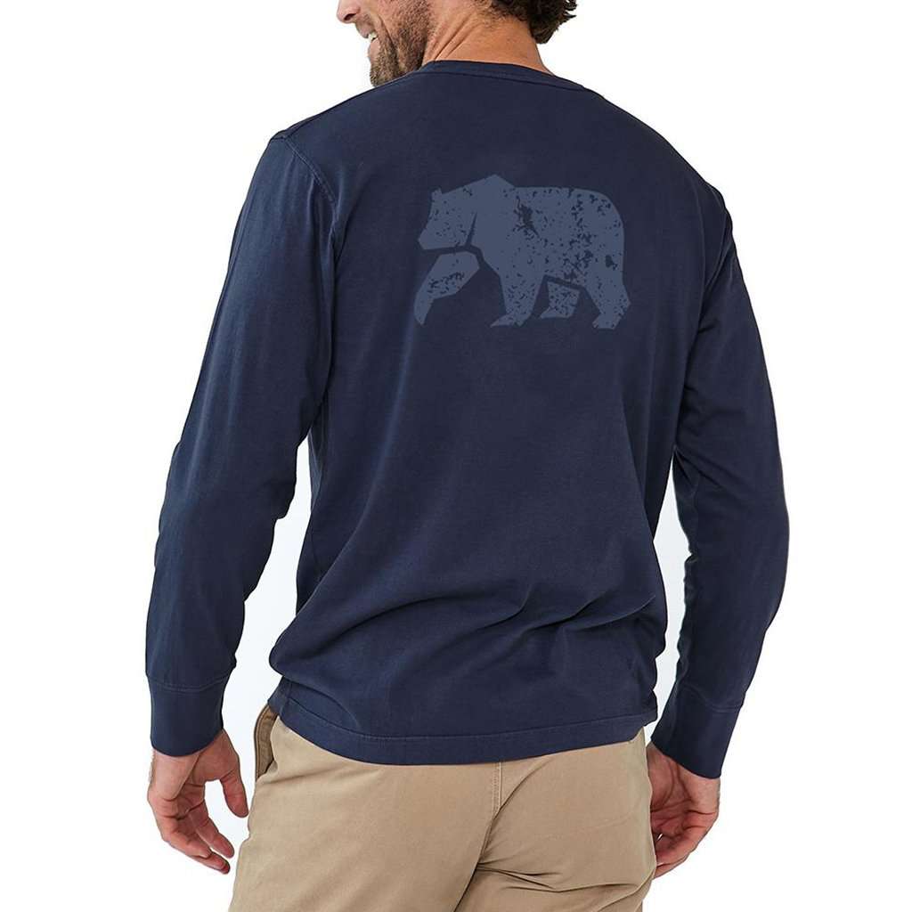 Long Sleeve Vintage Bear T in Navy by The Normal Brand - Country Club Prep