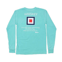 Long Sleeve Whiskey Flag Tee in Chalky Mint by Country Club Prep - Country Club Prep