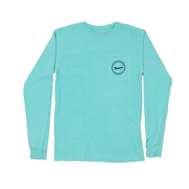 Country Club Prep Long Sleeve Whiskey Flag Tee in Chalky Mint