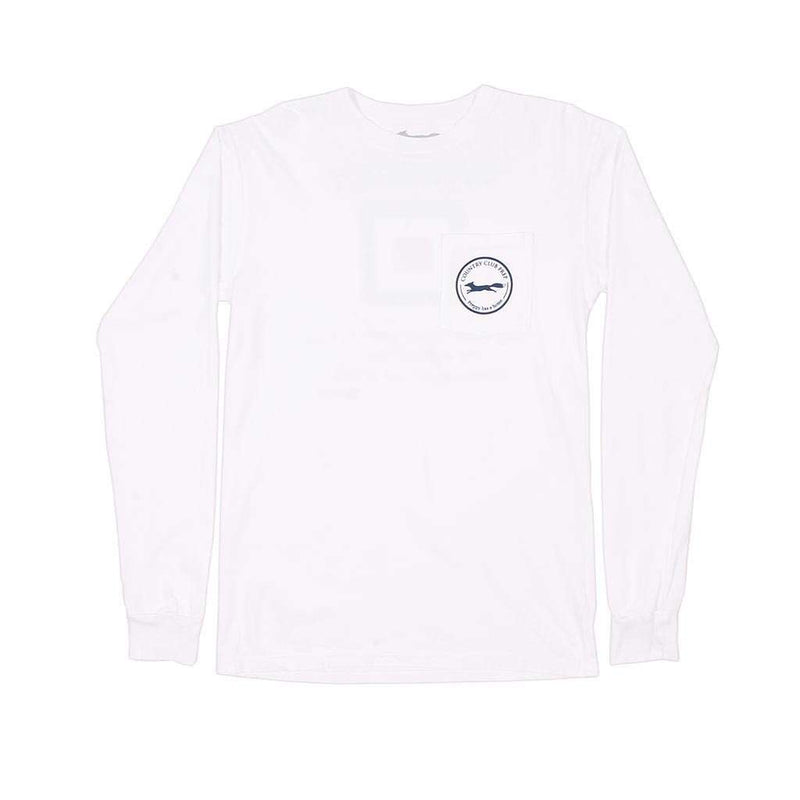 Long Sleeve Whiskey Flag Tee in White by Country Club Prep - Country Club Prep