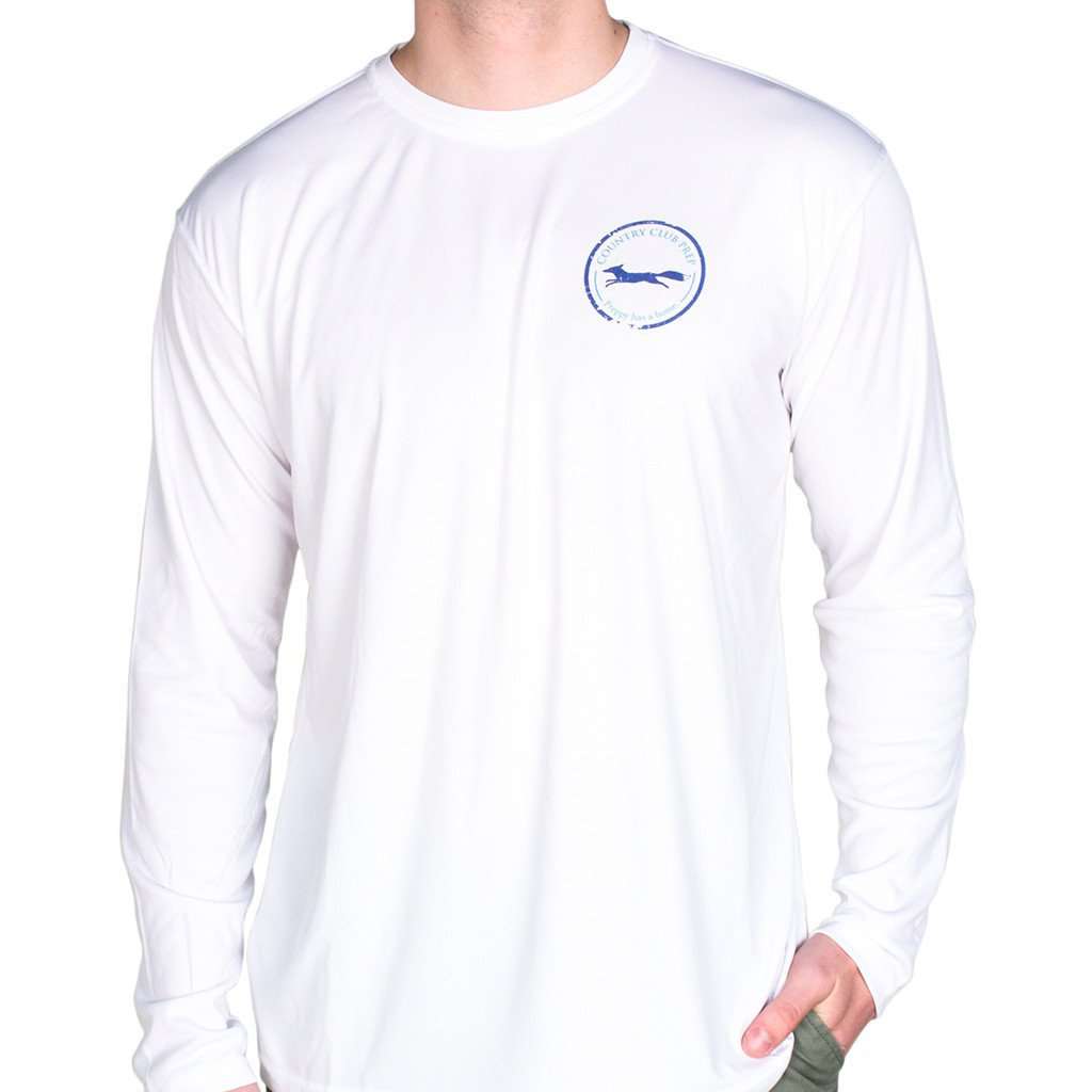 Longshanks Long Sleeve Performance Tee in White by Country Club Prep - Country Club Prep