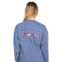Longshanks Long Sleeve Tee Shirt in Blue Jean by Country Club Prep - Country Club Prep