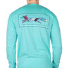 Longshanks Long Sleeve Tee Shirt in Lagoon Blue by Country Club Prep - Country Club Prep