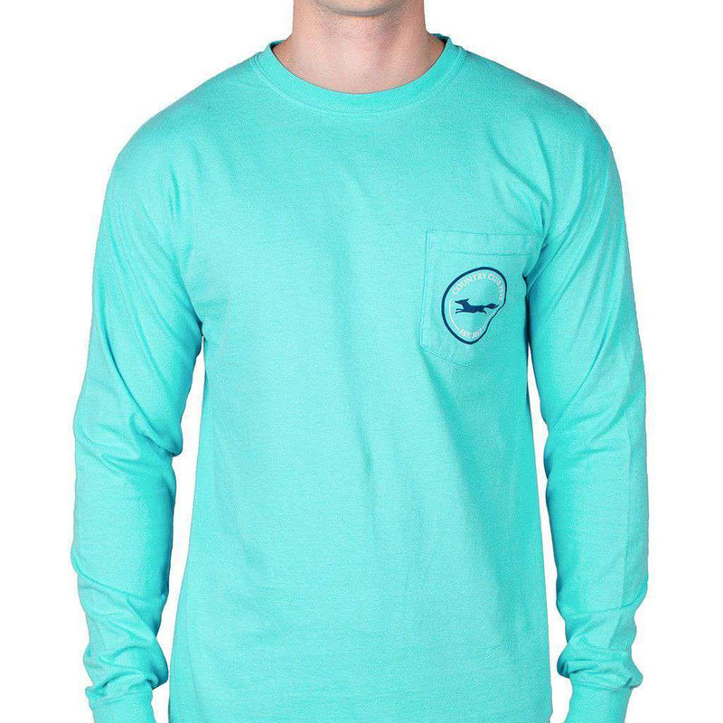 Longshanks Long Sleeve Tee Shirt in Lagoon Blue by Country Club Prep - Country Club Prep