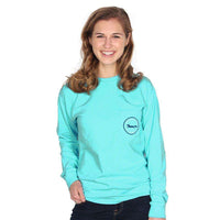 Longshanks Long Sleeve Tee Shirt in Lagoon Blue by Country Club Prep - Country Club Prep