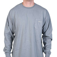 Longshanks Sewn Patch Long Sleeve Pocket Tee Shirt in Graphite by Country Club Prep - Country Club Prep