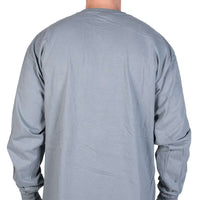 Longshanks Sewn Patch Long Sleeve Pocket Tee Shirt in Graphite by Country Club Prep - Country Club Prep
