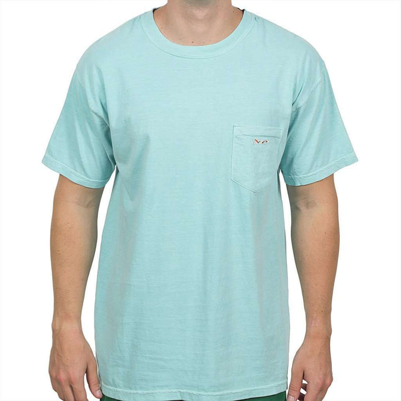 Longshanks Sewn Patch Short Sleeve Pocket Tee in Chalky Mint by Country Club Prep - Country Club Prep