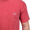 Longshanks Sewn Patch Short Sleeve Pocket Tee in Crimson by Country Club Prep - Country Club Prep