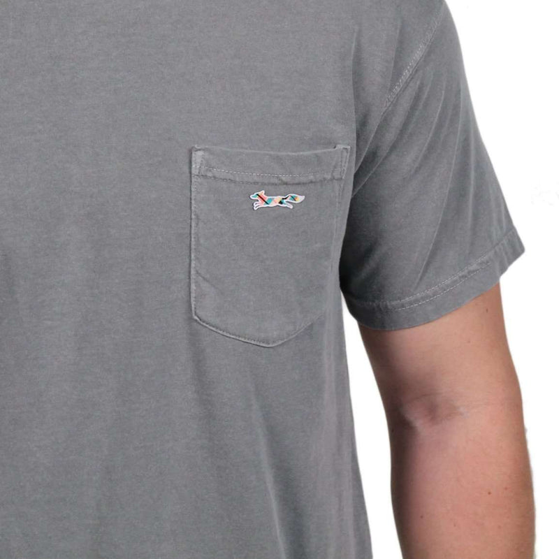 Longshanks Sewn Patch Short Sleeve Pocket Tee in Graphite by Country Club Prep - Country Club Prep