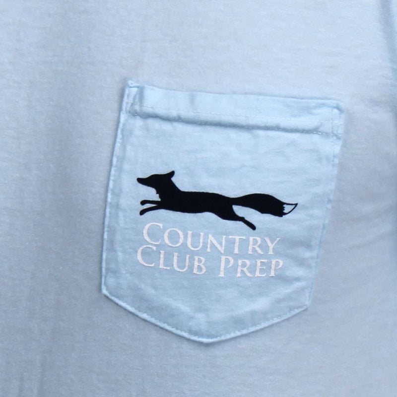 Longshanks & Stripes Tee Shirt in Chambray by Country Club Prep - Country Club Prep