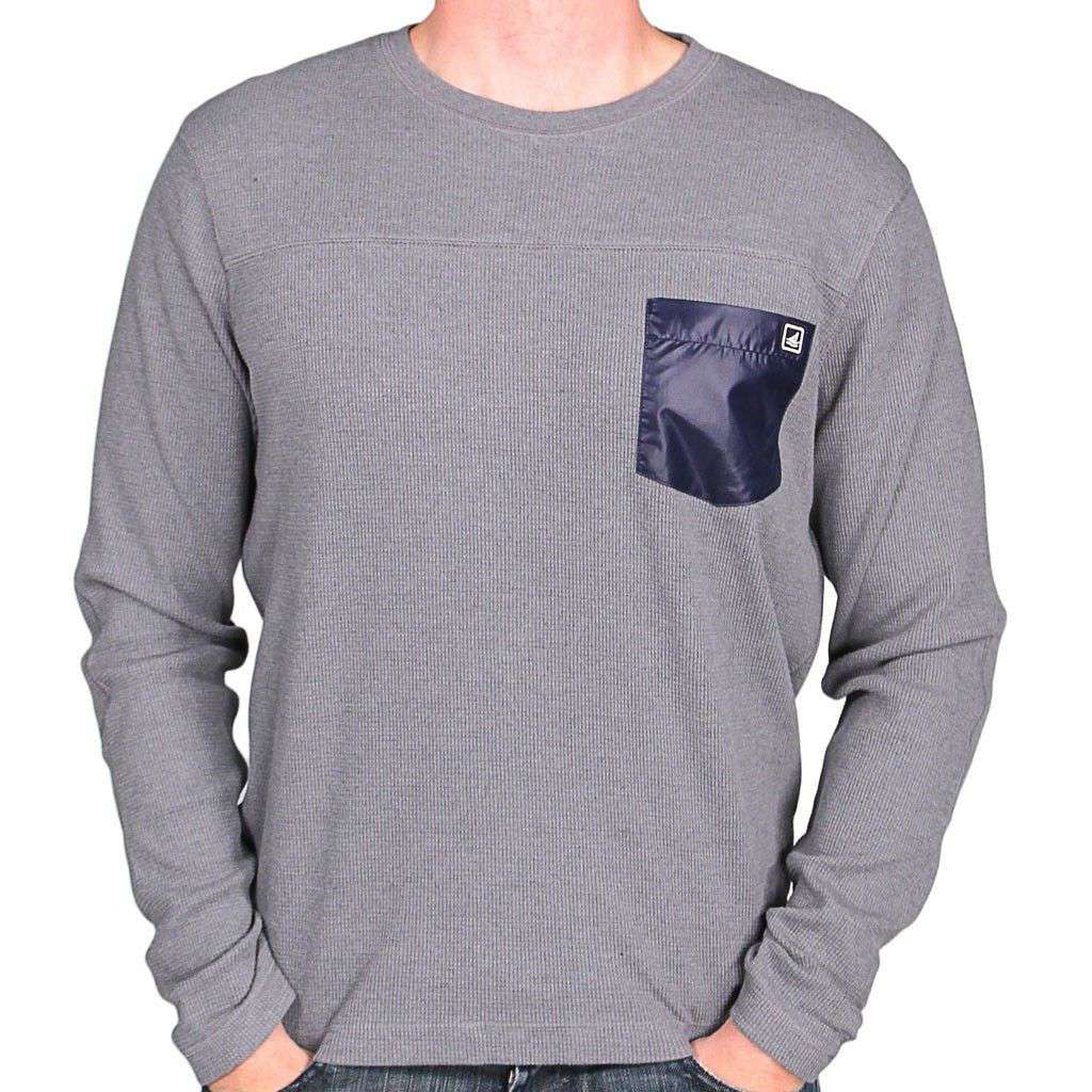 Longshoreman Waffle Long Sleeve Tee in Grey by Sperry - Country Club Prep