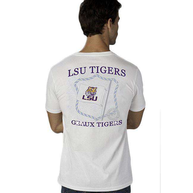 Louisiana State University Collegiate Flag Tee Shirt in White by Southern Tide - Country Club Prep