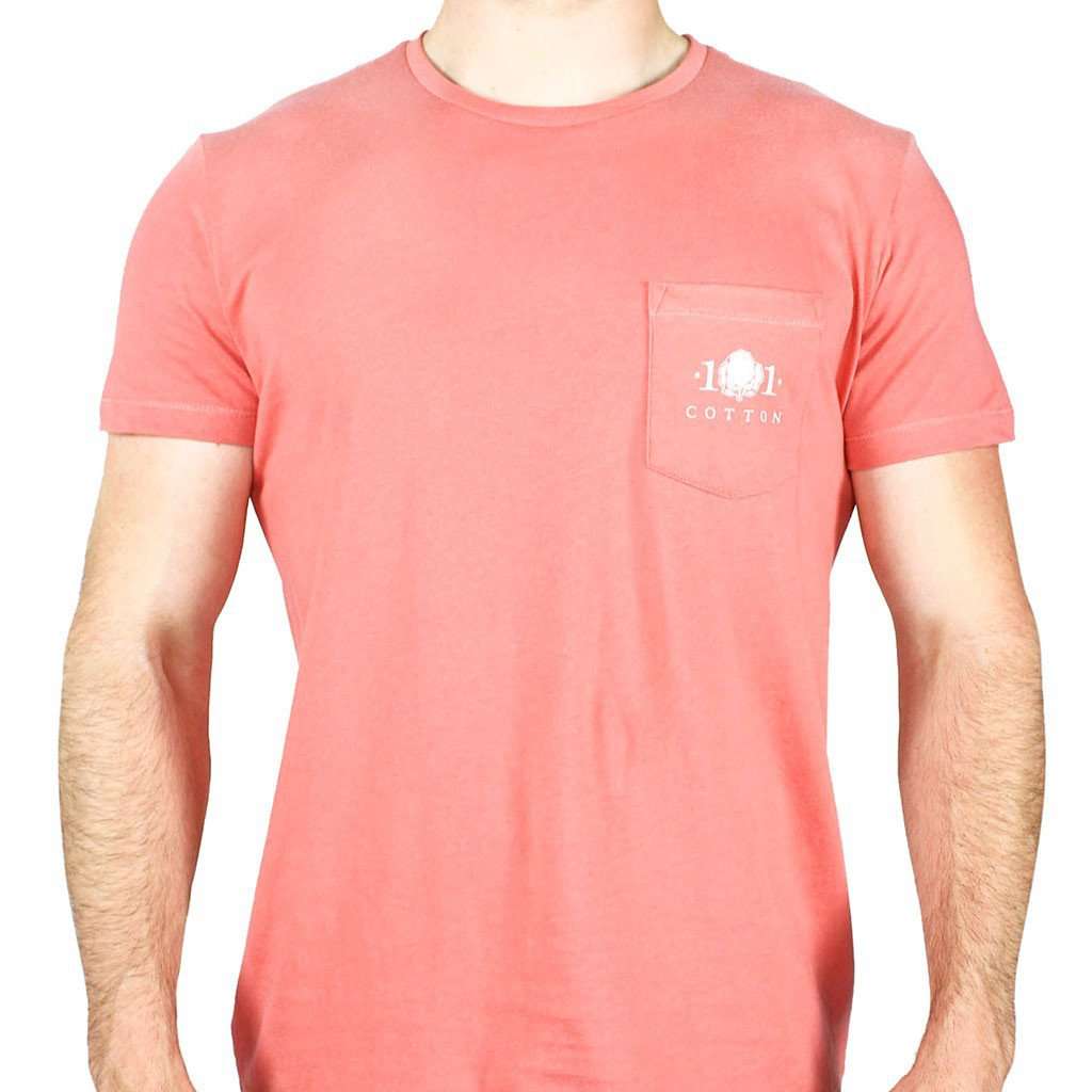 Lure Pocket Tee in Rustic Red by Cotton 101 - Country Club Prep