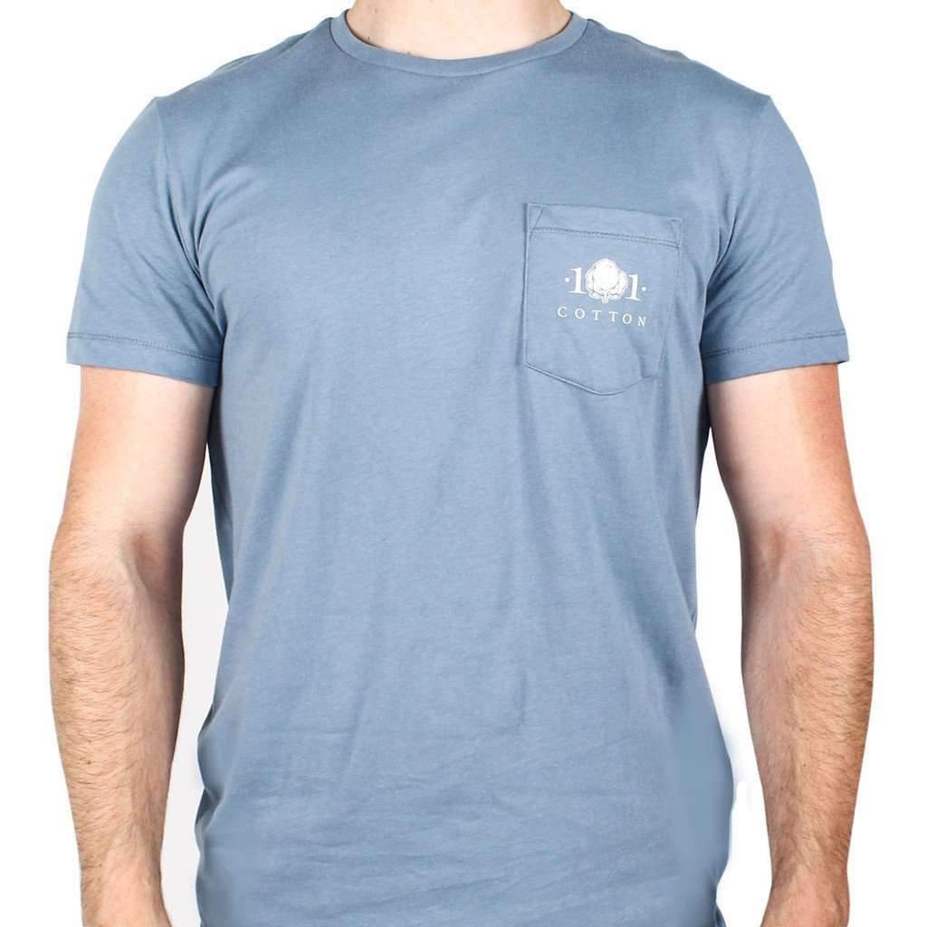 Lure Pocket Tee in Silver Blue by Cotton 101 - Country Club Prep
