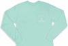 "Made in the South" Long Sleeve Pocket Tee in Aqua by High Cotton - Country Club Prep