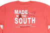 "Made in the South" Long Sleeve Pocket Tee in Sunset Red by High Cotton - Country Club Prep