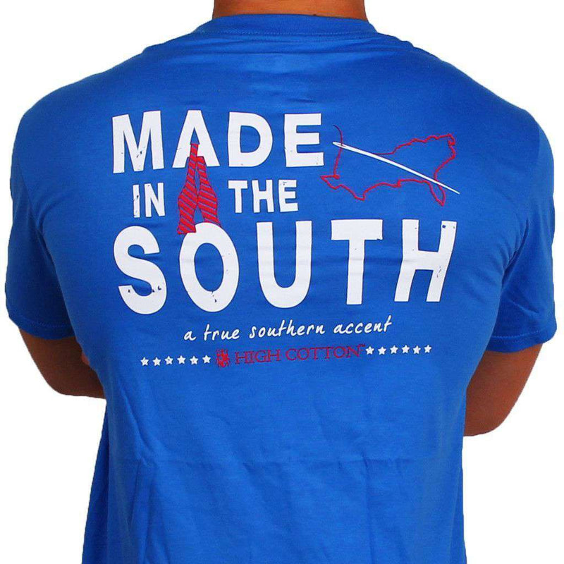 "Made in the South" Pocket Tee in Boardwalk Blue by High Cotton - Country Club Prep