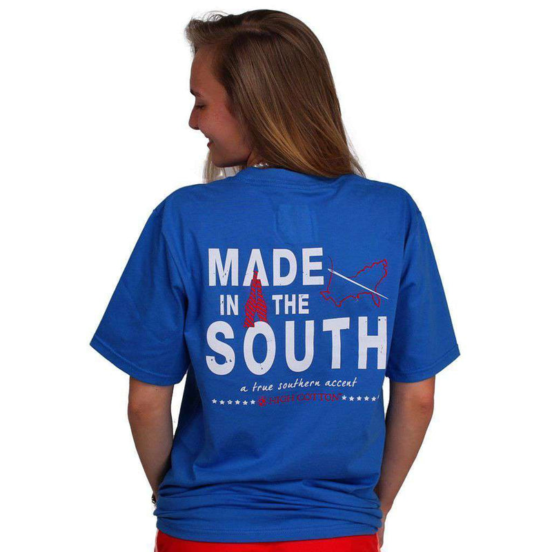 "Made in the South" Pocket Tee in Boardwalk Blue by High Cotton - Country Club Prep