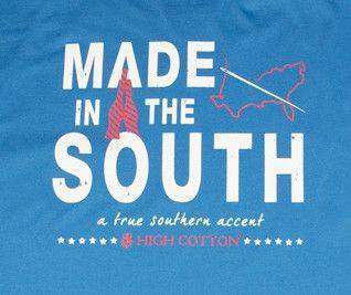 "Made in the South" Pocket Tee in Boardwalk Blue by High Cotton - Country Club Prep