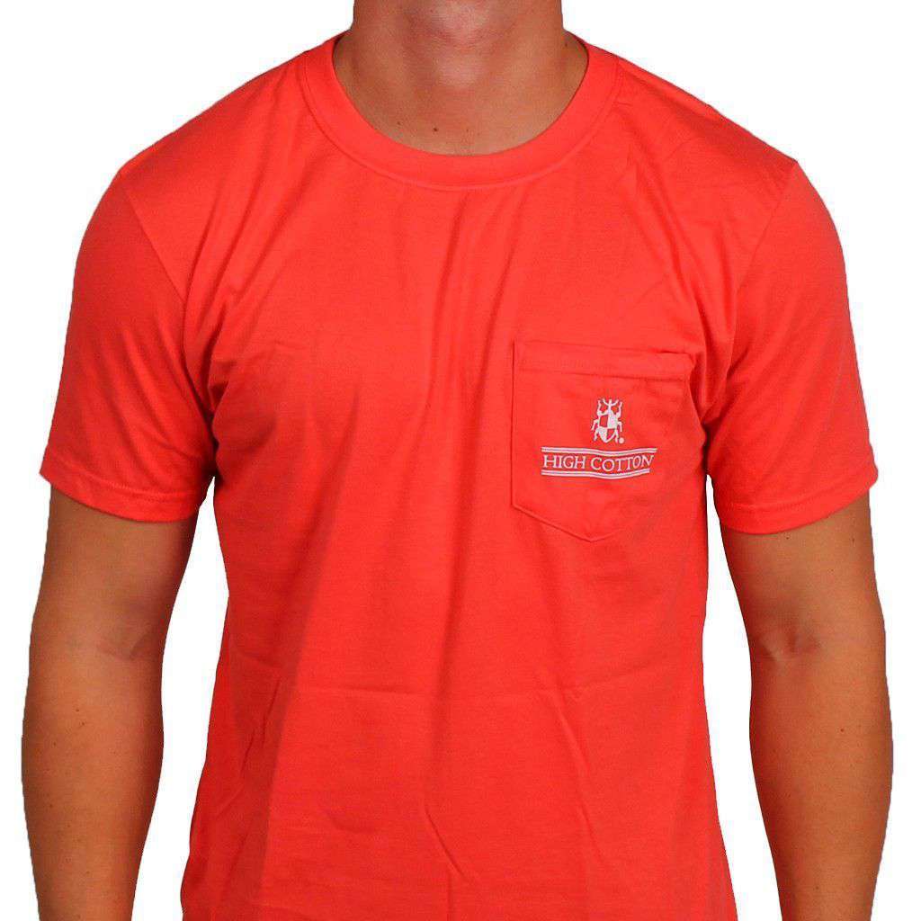 "Made in the South" Pocket Tee in Coral Red by High Cotton - Country Club Prep