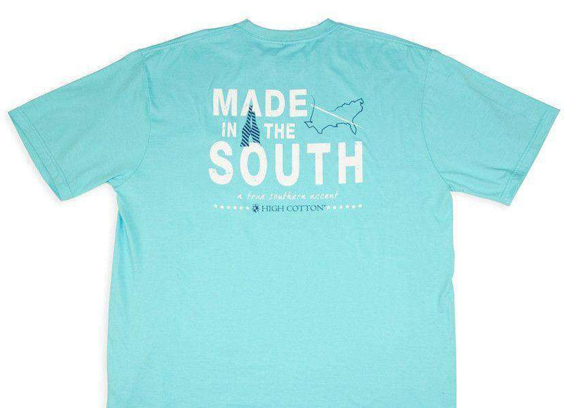 "Made in the South" Pocket Tee in Turquoise by High Cotton - Country Club Prep