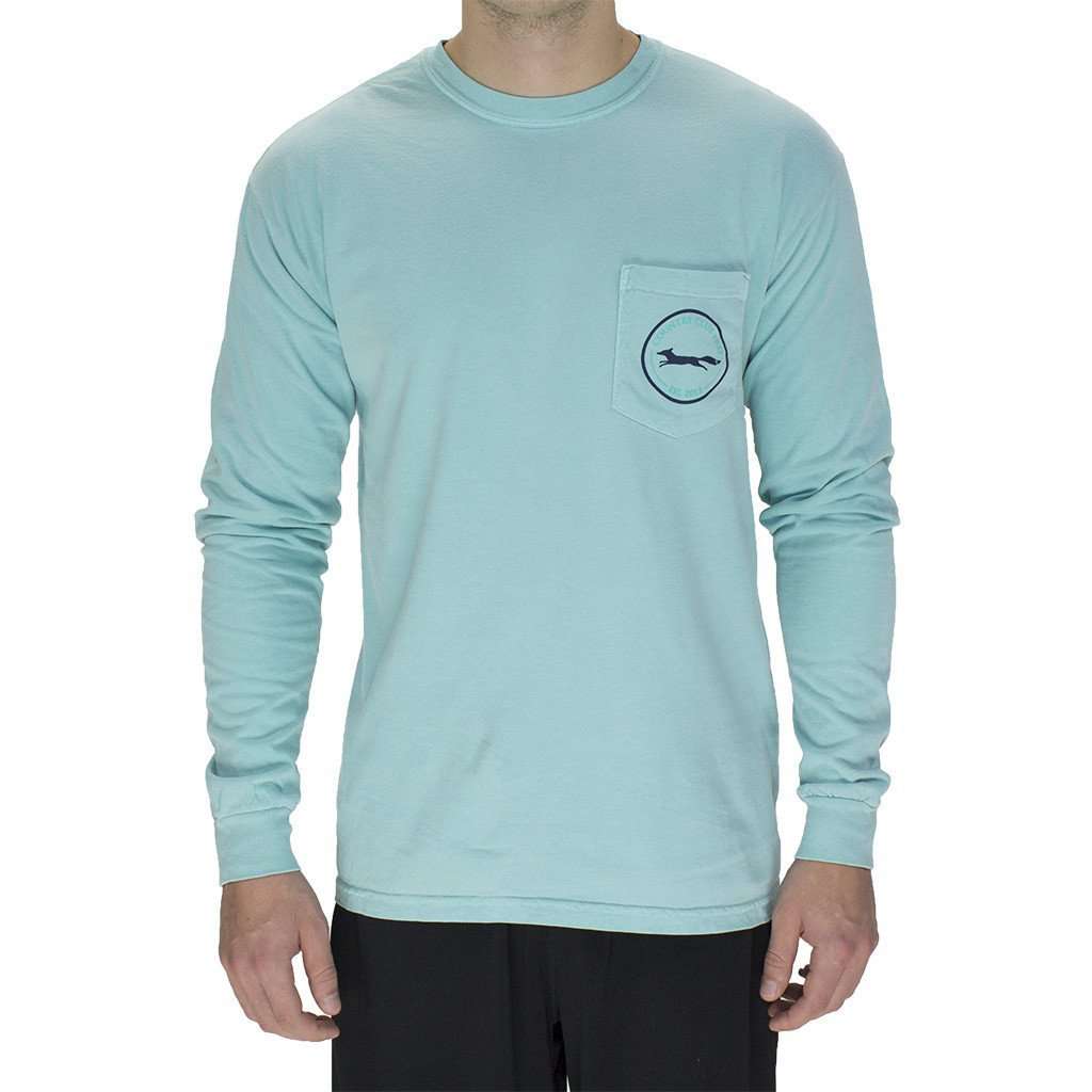 Madras Golf Cart Long Sleeve Tee in Chalky Mint by Country Club Prep - Country Club Prep