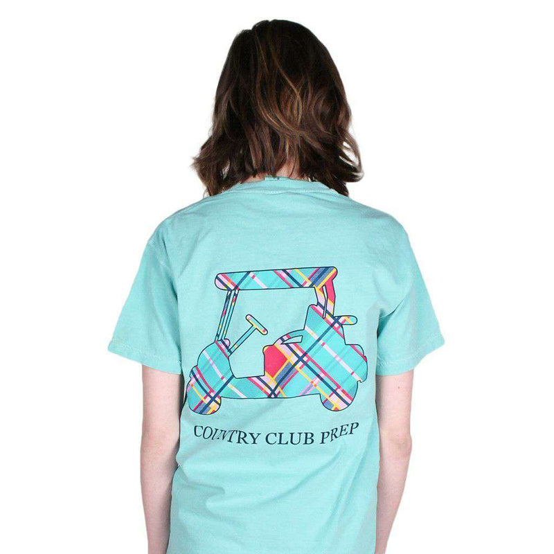 Madras Golf Cart Tee Shirt in Chalky Mint by Country Club Prep - Country Club Prep